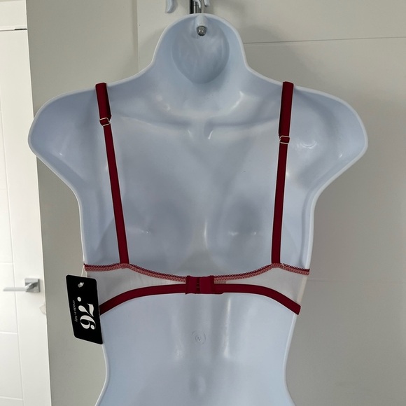 NWT Dot76/ Red satin & lace bralette/ Made in Italy/ Size US M - Picture 5 of 11